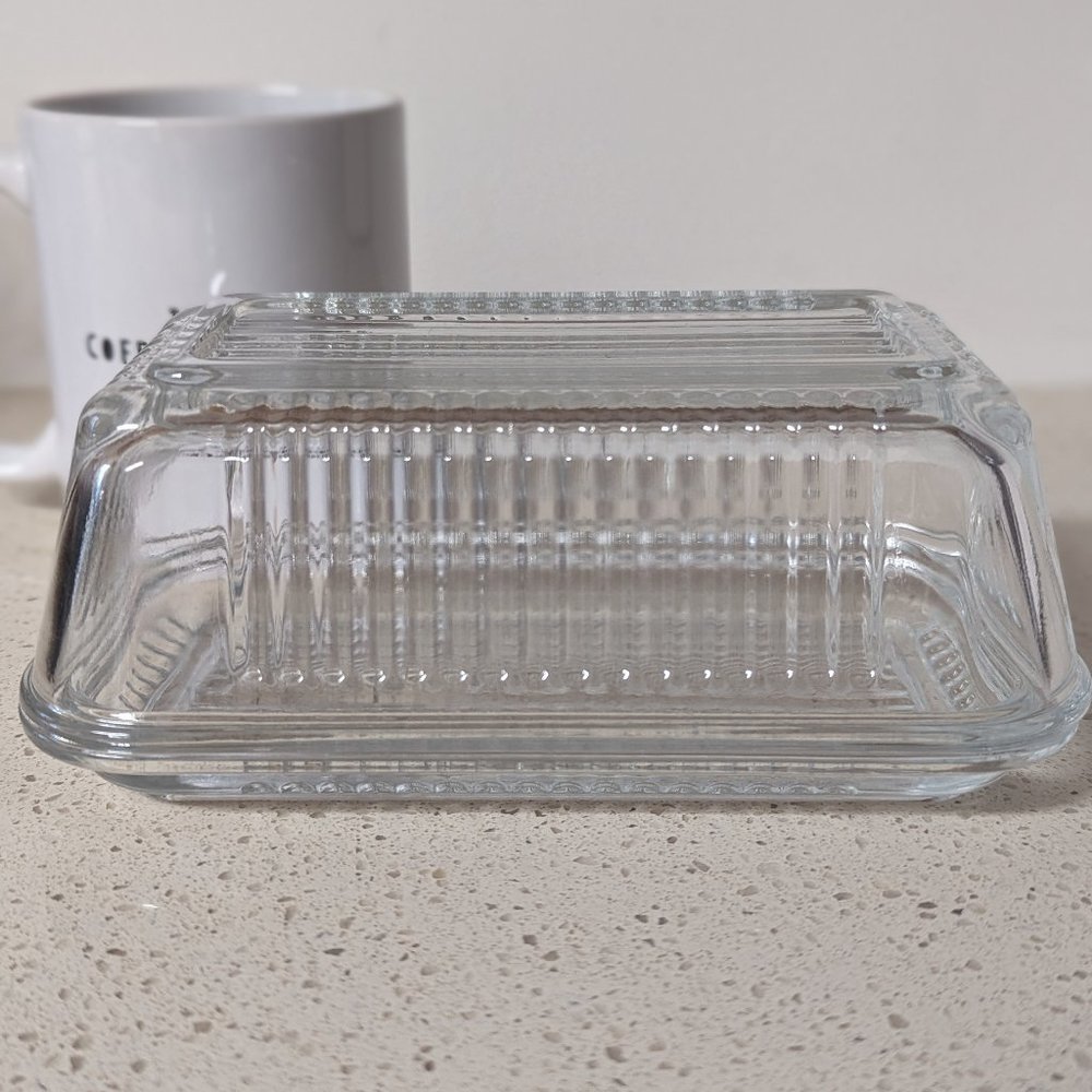 Glass butter dish